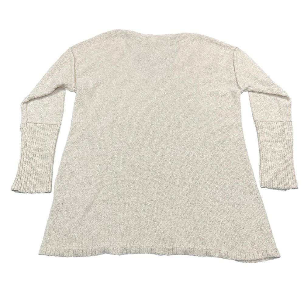Caslon Boucle Knit Tunic Sweater Long Sleeves V-Neck Ivory Knit Pullover - Picture 5 of 16